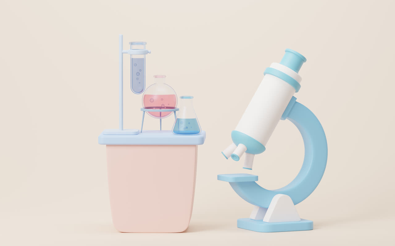 卡通风格化学仪器器皿3D渲染