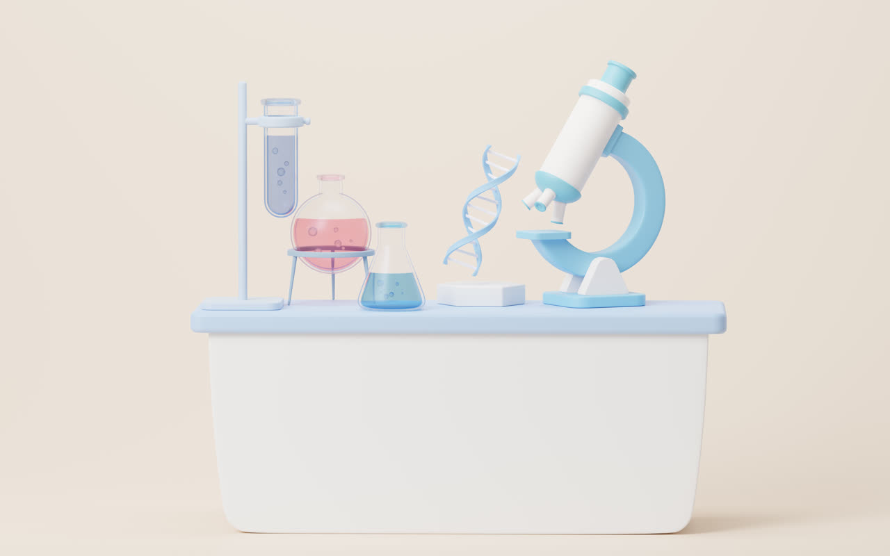 卡通风格化学仪器器皿3D渲染