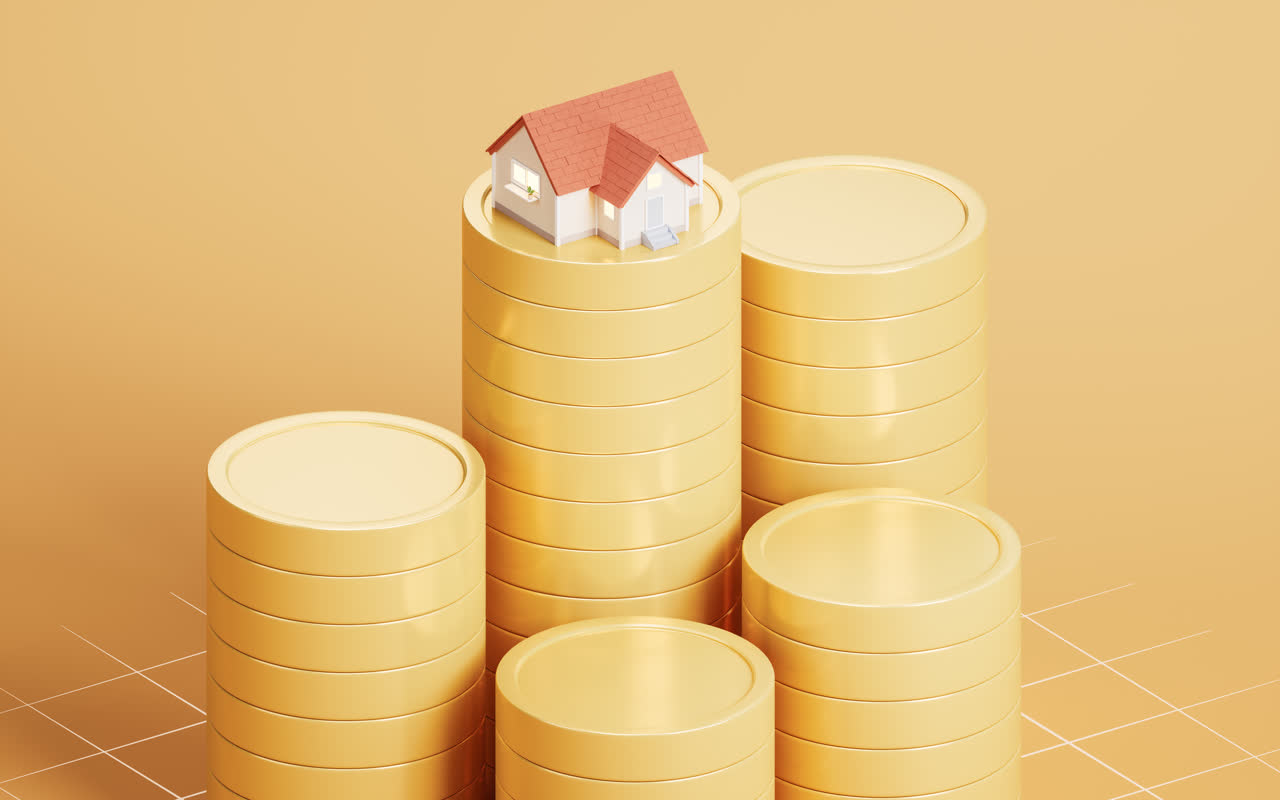 买房与房地产投资3D渲染