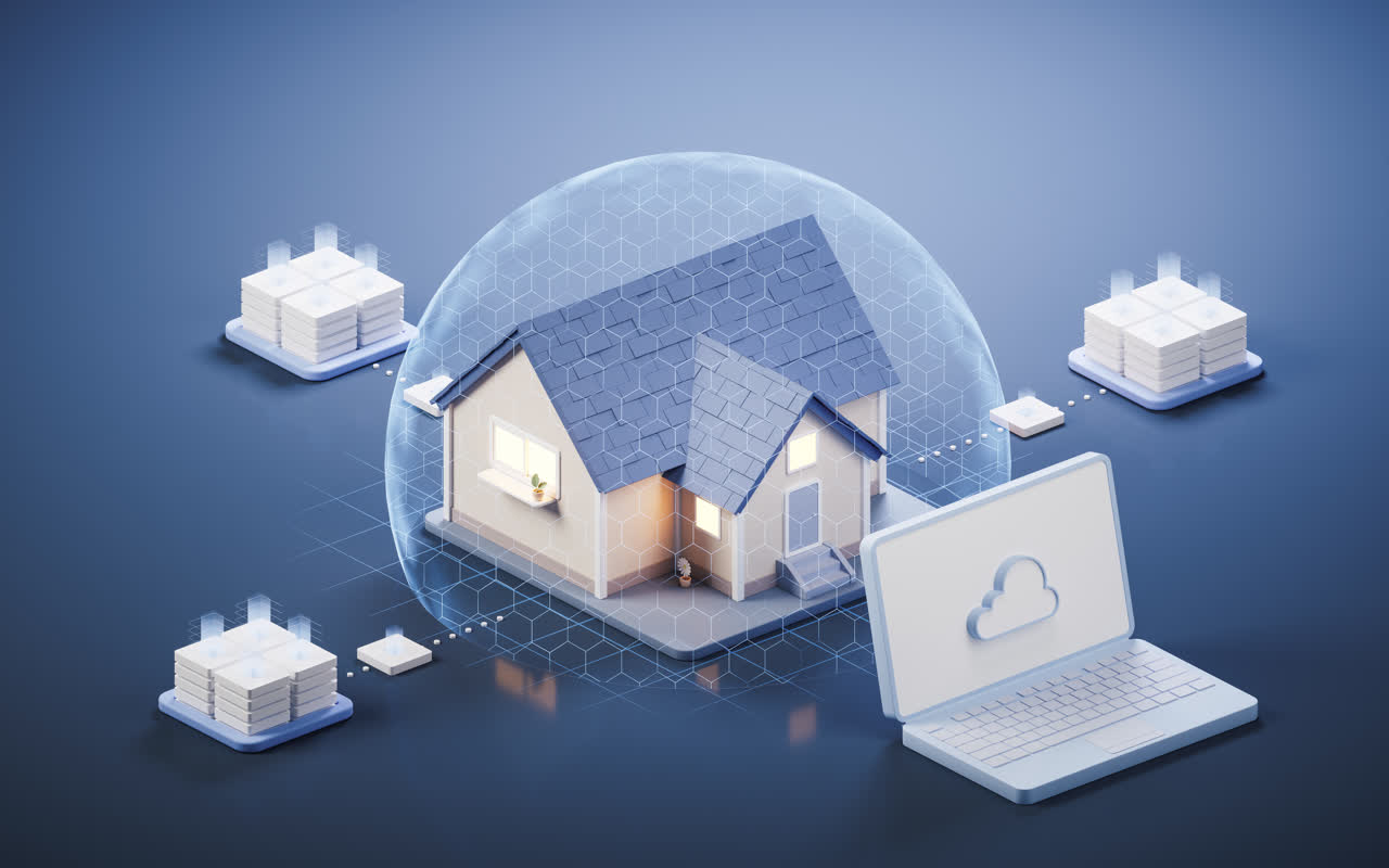 房屋与原创控制概念3D渲染