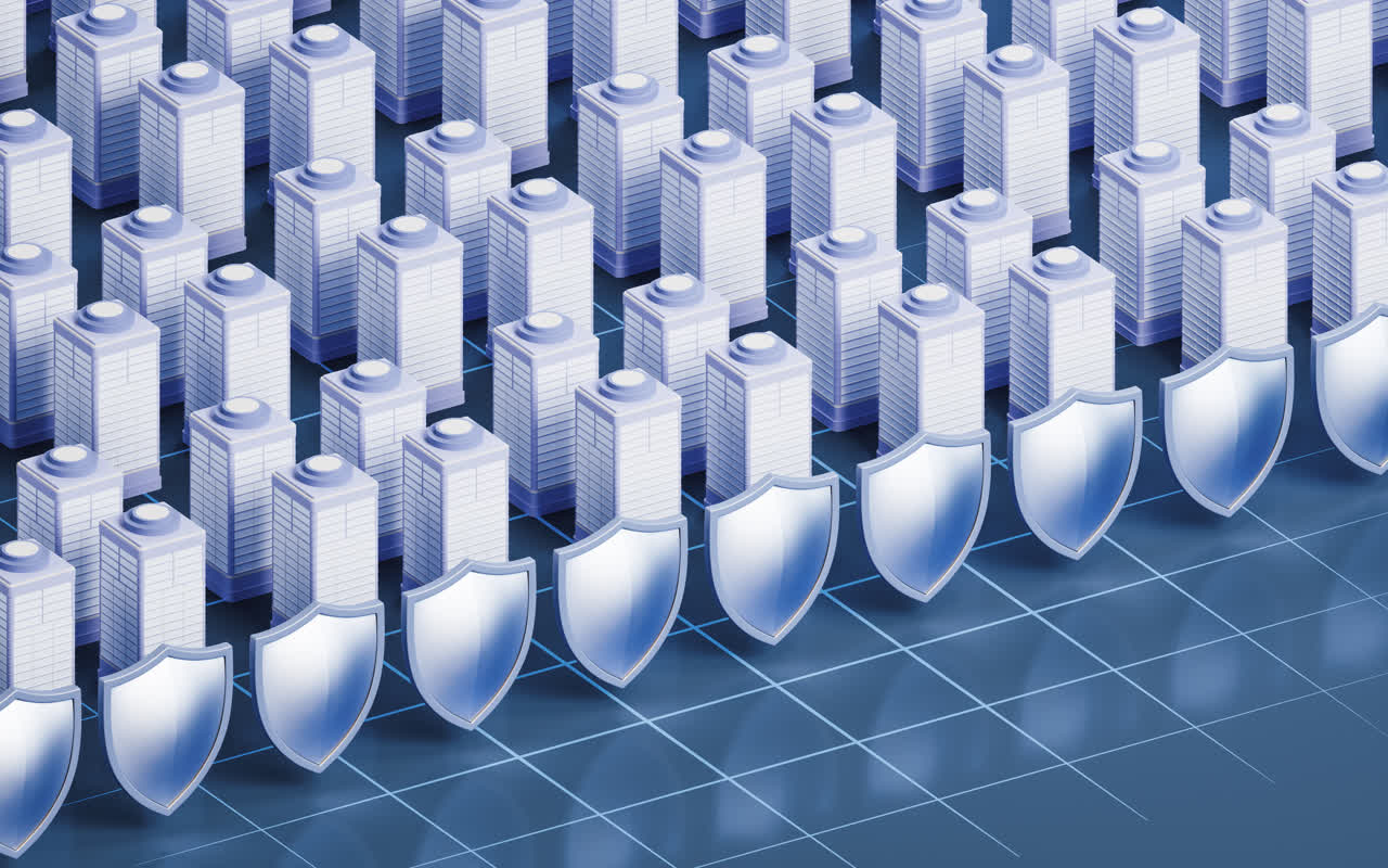 房屋住宅与安全护盾3D渲染