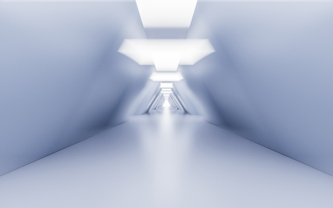 白色科技感隧道3D渲染