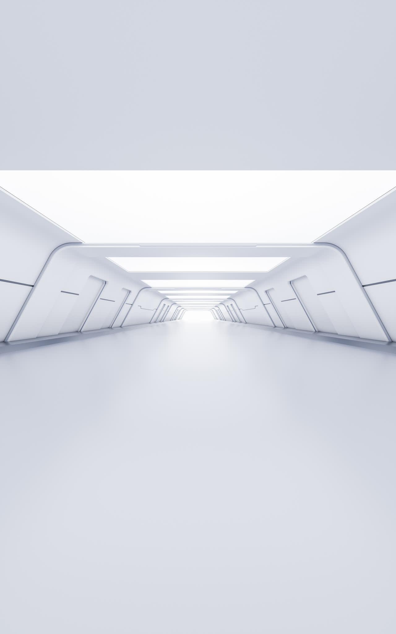 白色科技感隧道3D渲染