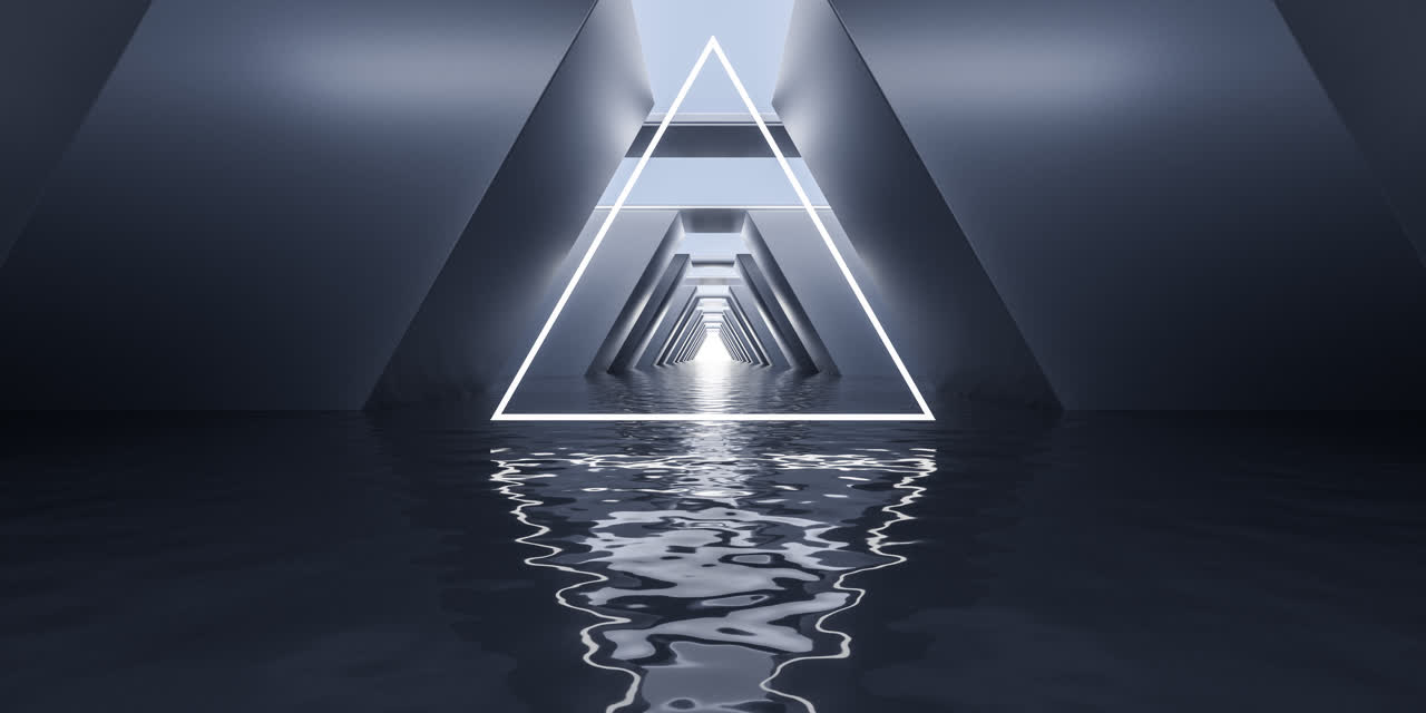 黑色科技感隧道空间3D渲染