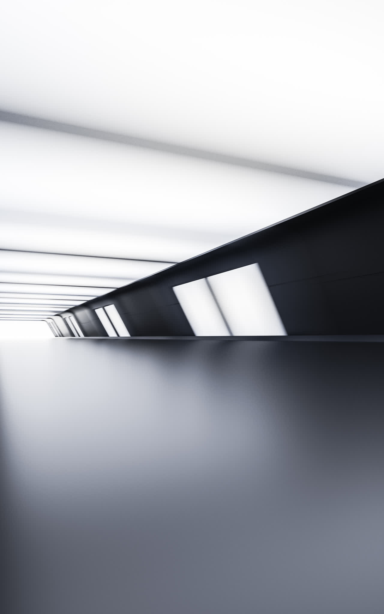 黑色科技感隧道空间3D渲染