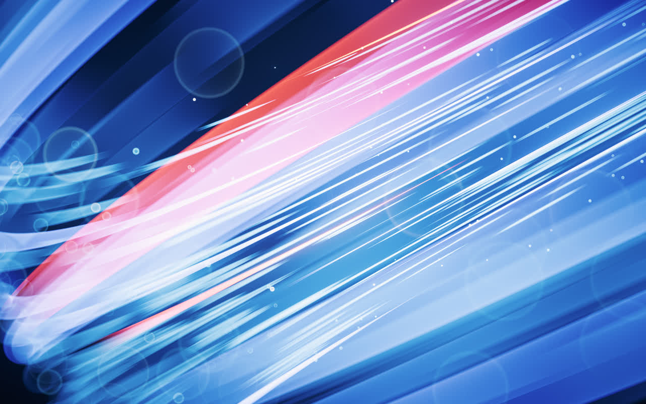 抽象流动的霓虹线条3D渲染