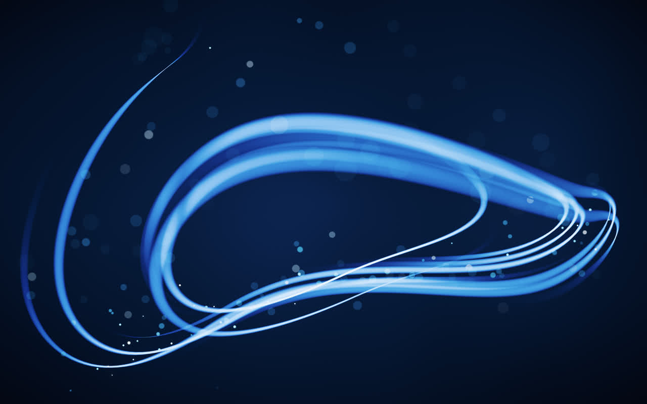 抽象流动的霓虹线条3D渲染