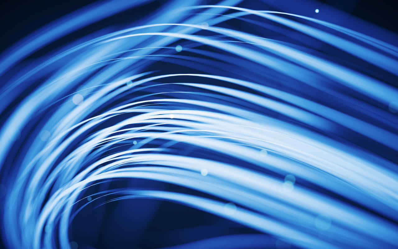 抽象流动的霓虹线条3D渲染