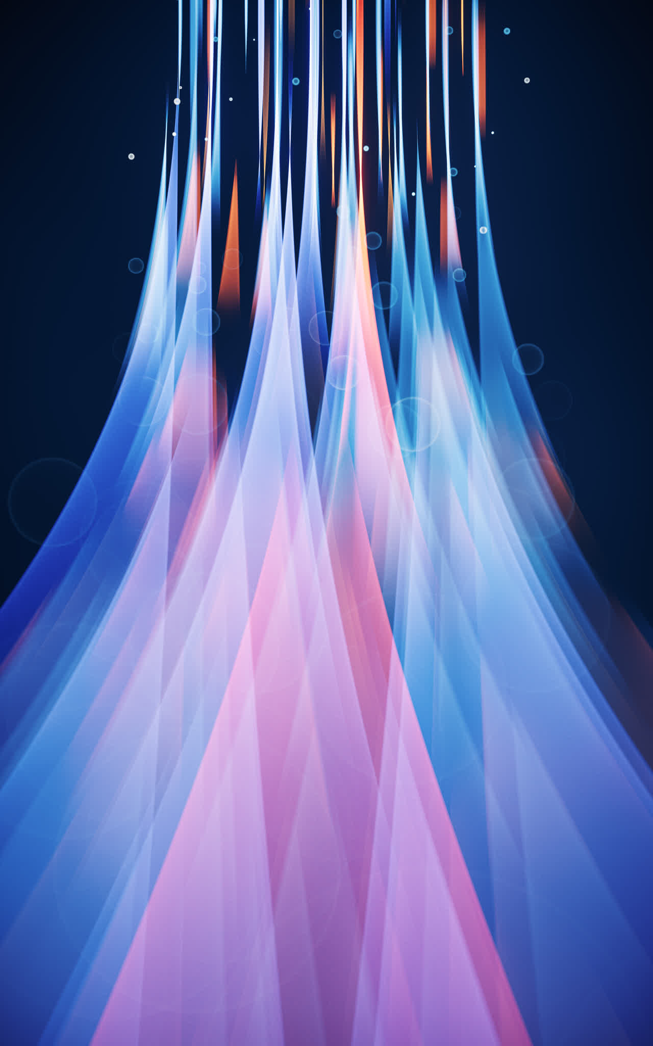 抽象流动的霓虹线条3D渲染