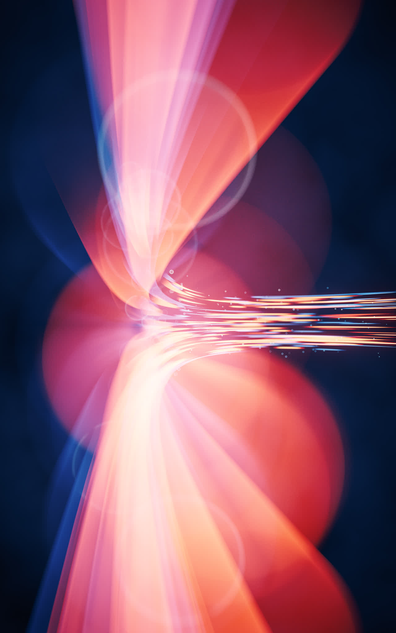 抽象流动的霓虹线条3D渲染