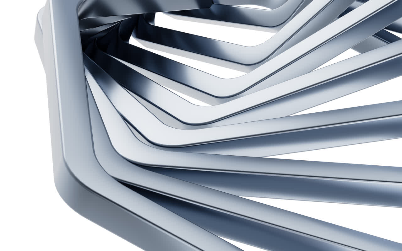 六边形金属框背景3D渲染