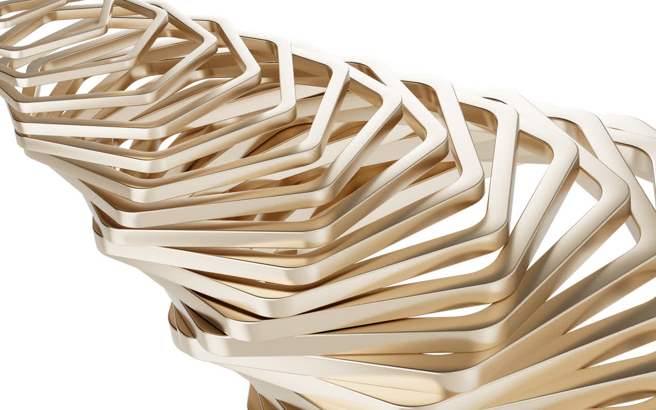 六边形金属框背景3D渲染