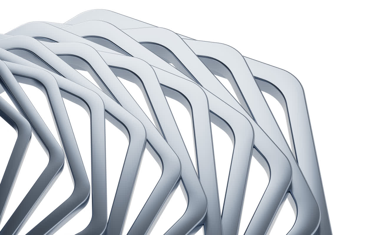 六边形金属框背景3D渲染