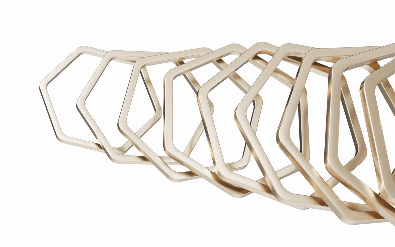 六边形金属框背景3D渲染