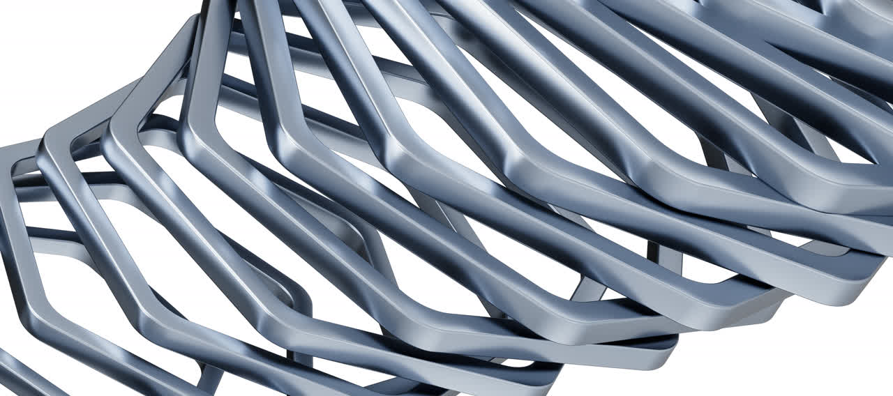 六边形金属框背景3D渲染