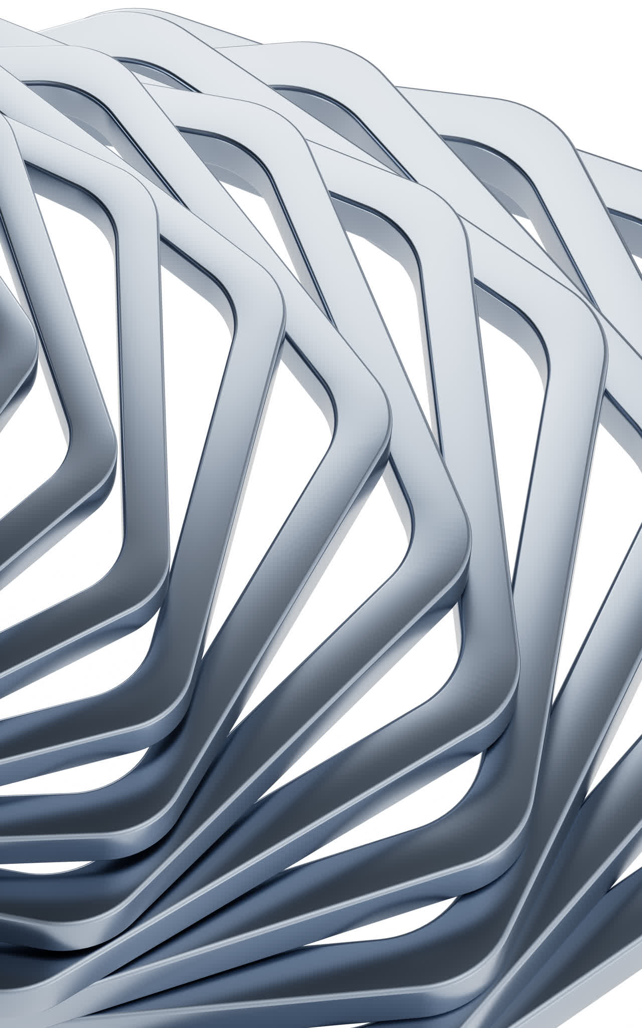 六边形金属框背景3D渲染