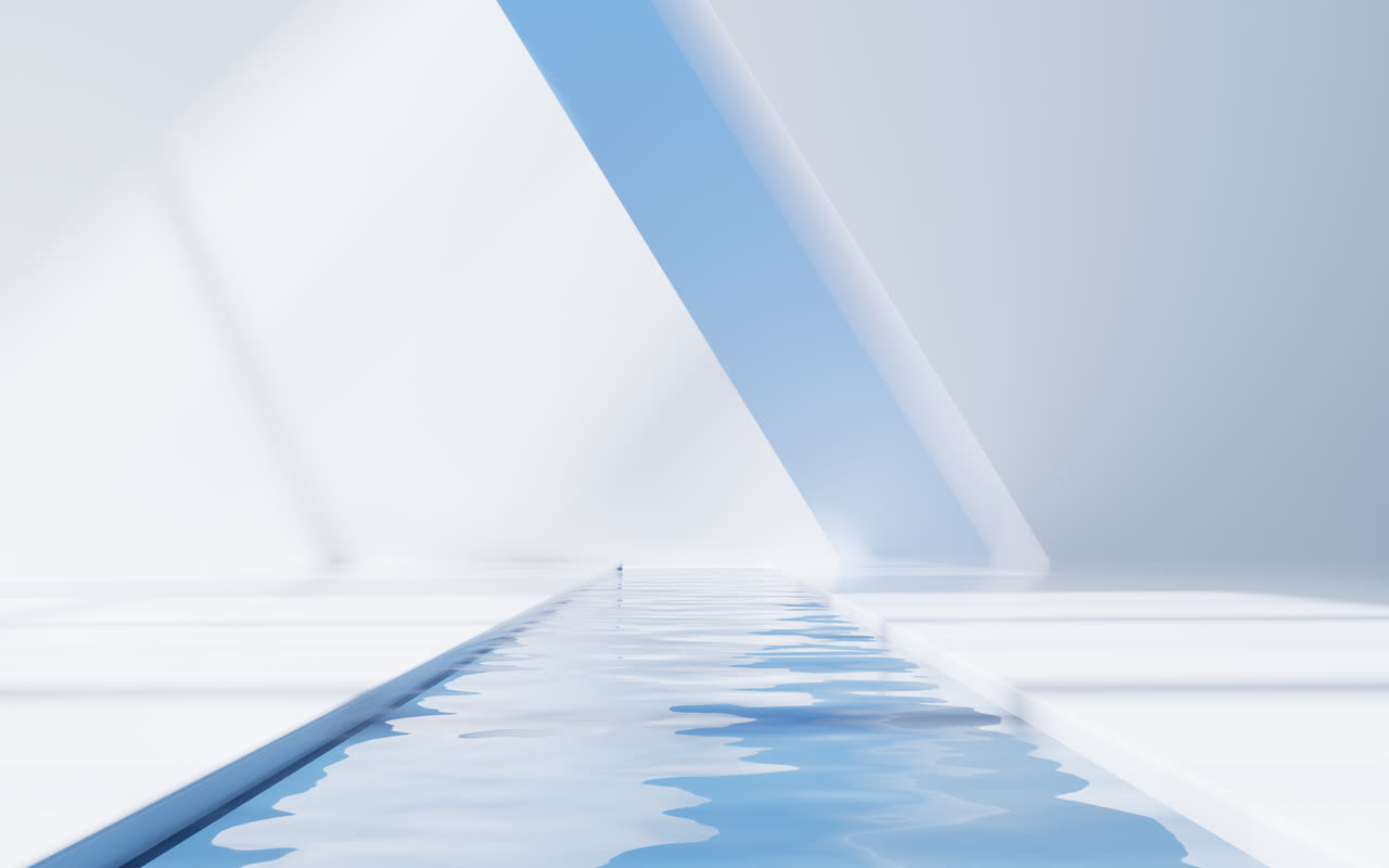 室内水面空房间3D渲染