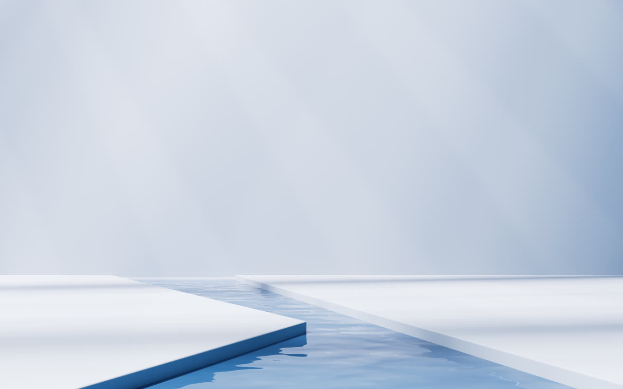 室内水面空房间3D渲染