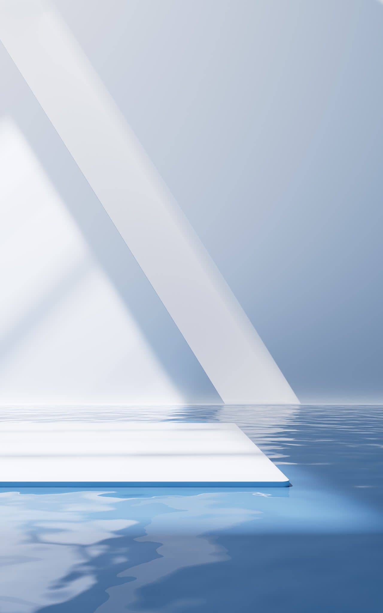 室内水面空房间3D渲染