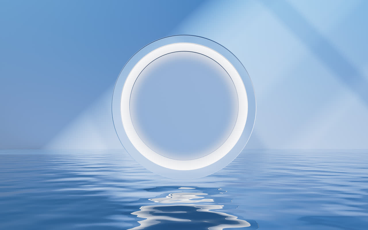 室内水面空房间3D渲染