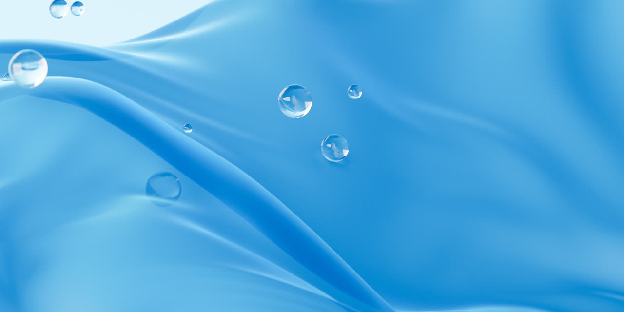 流动的蓝色布料3D渲染