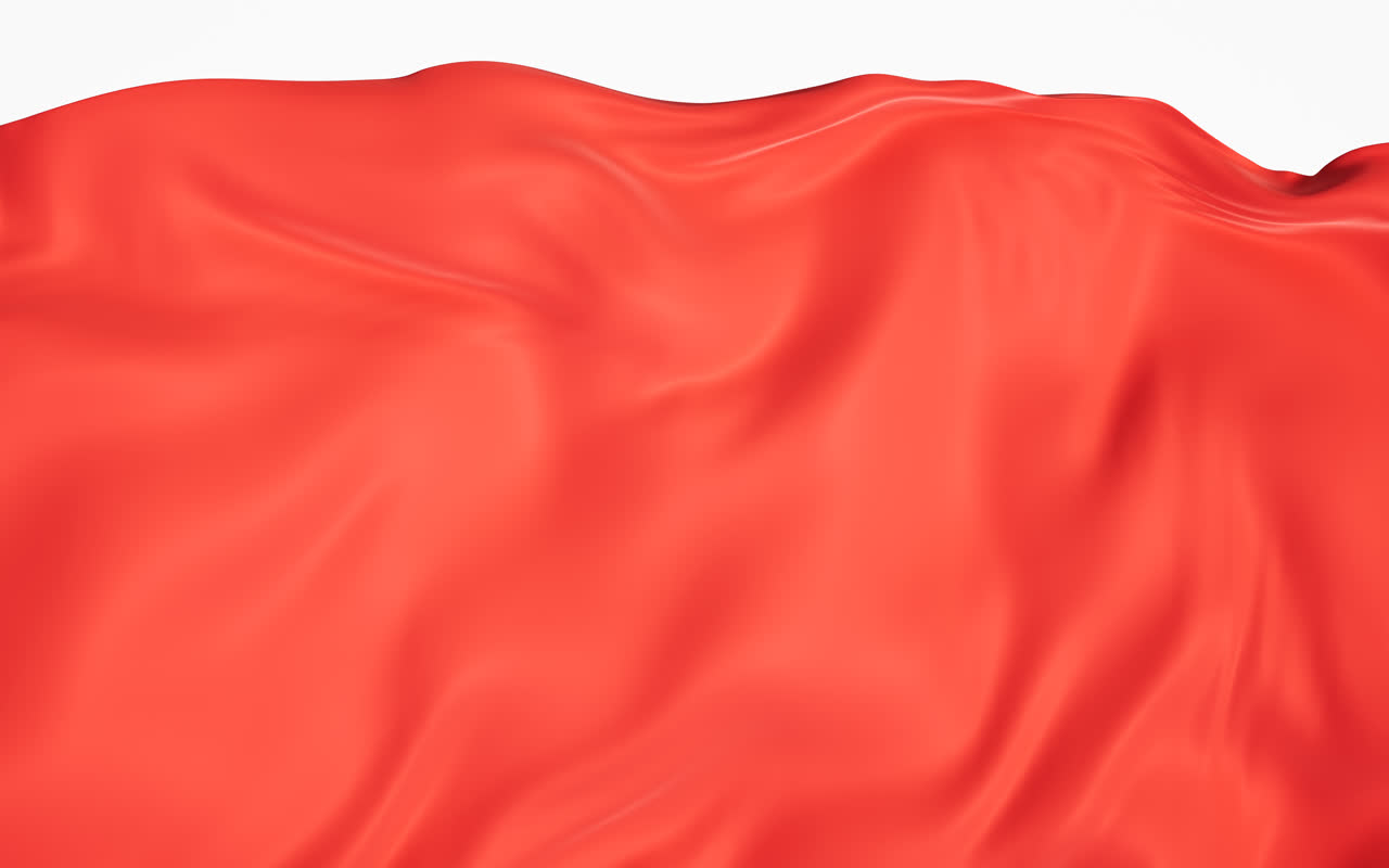 流动的红色布料3D渲染