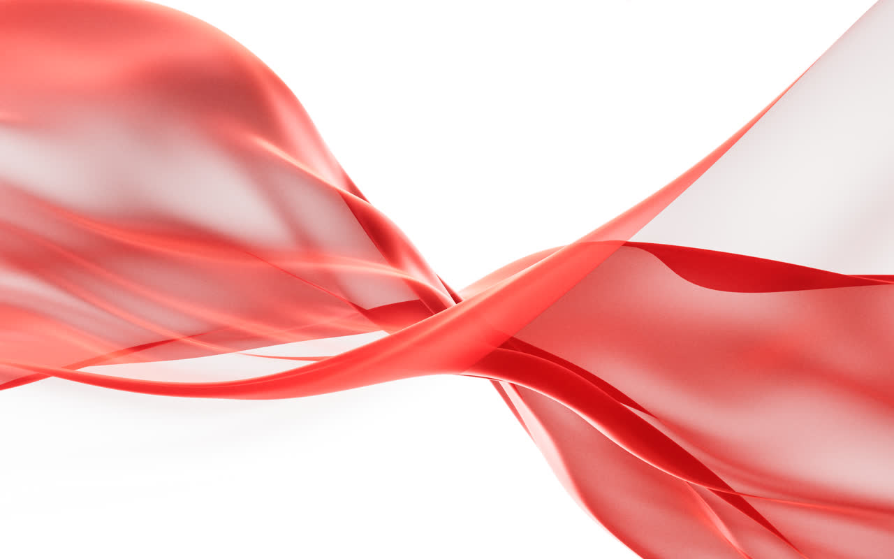 流动的红色布料3D渲染