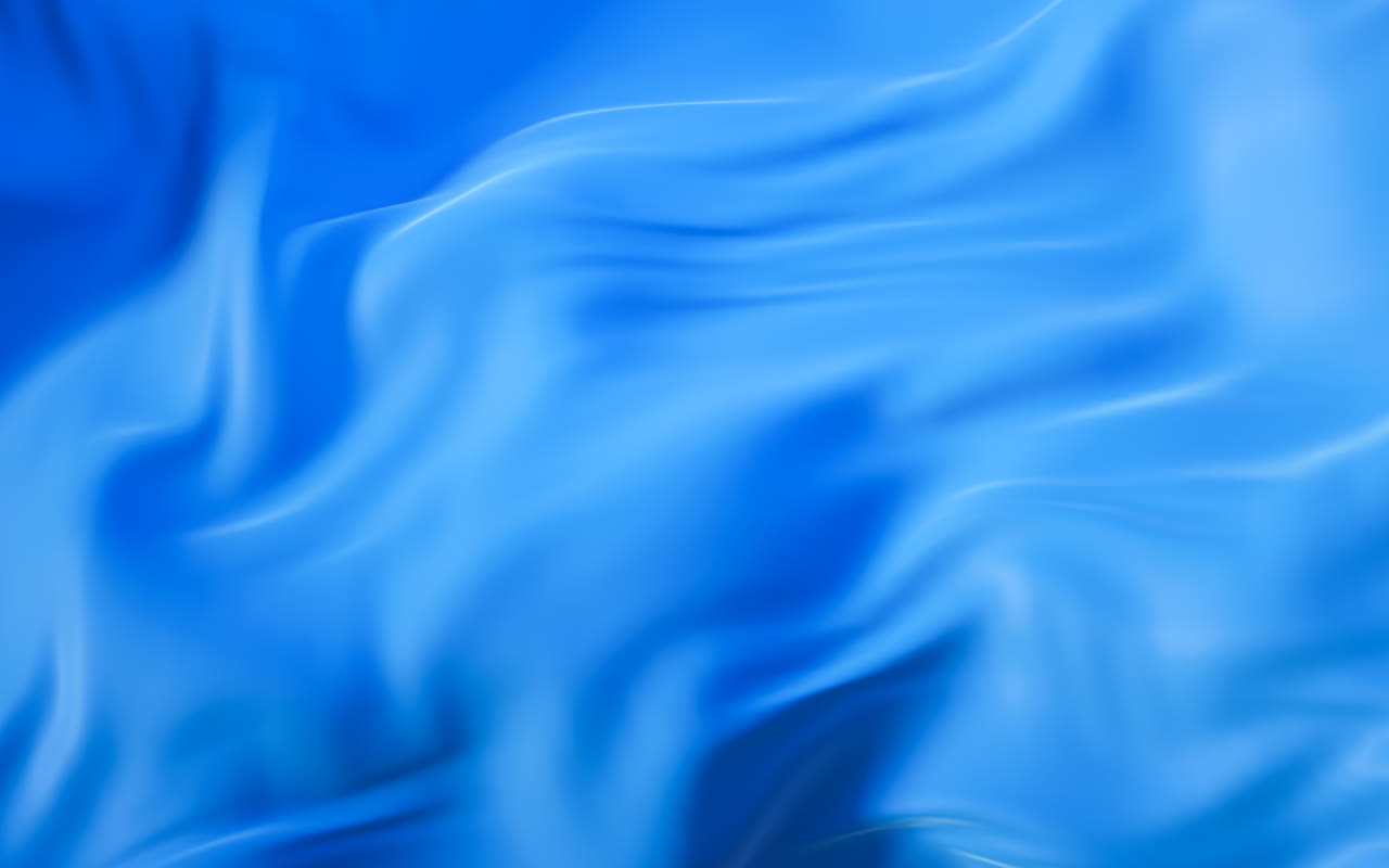 流动的蓝色布料3D渲染