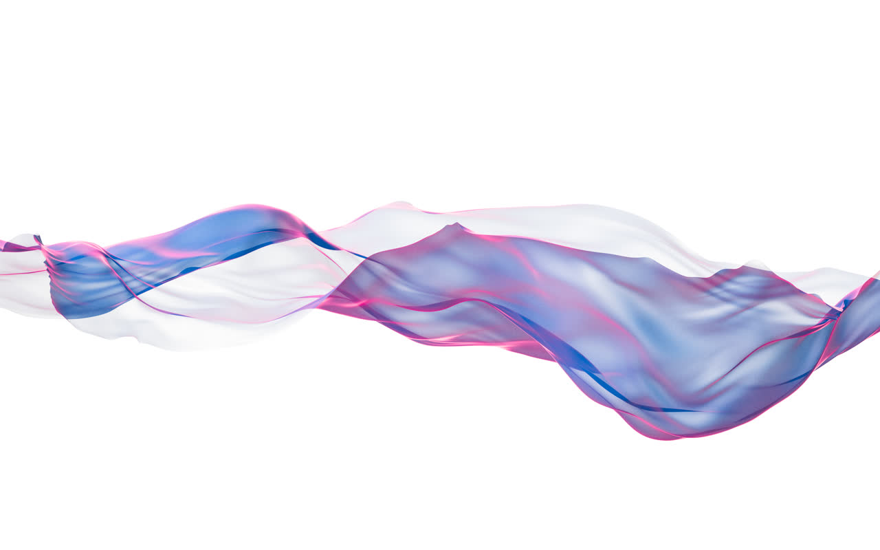 流动的蓝色布料3D渲染