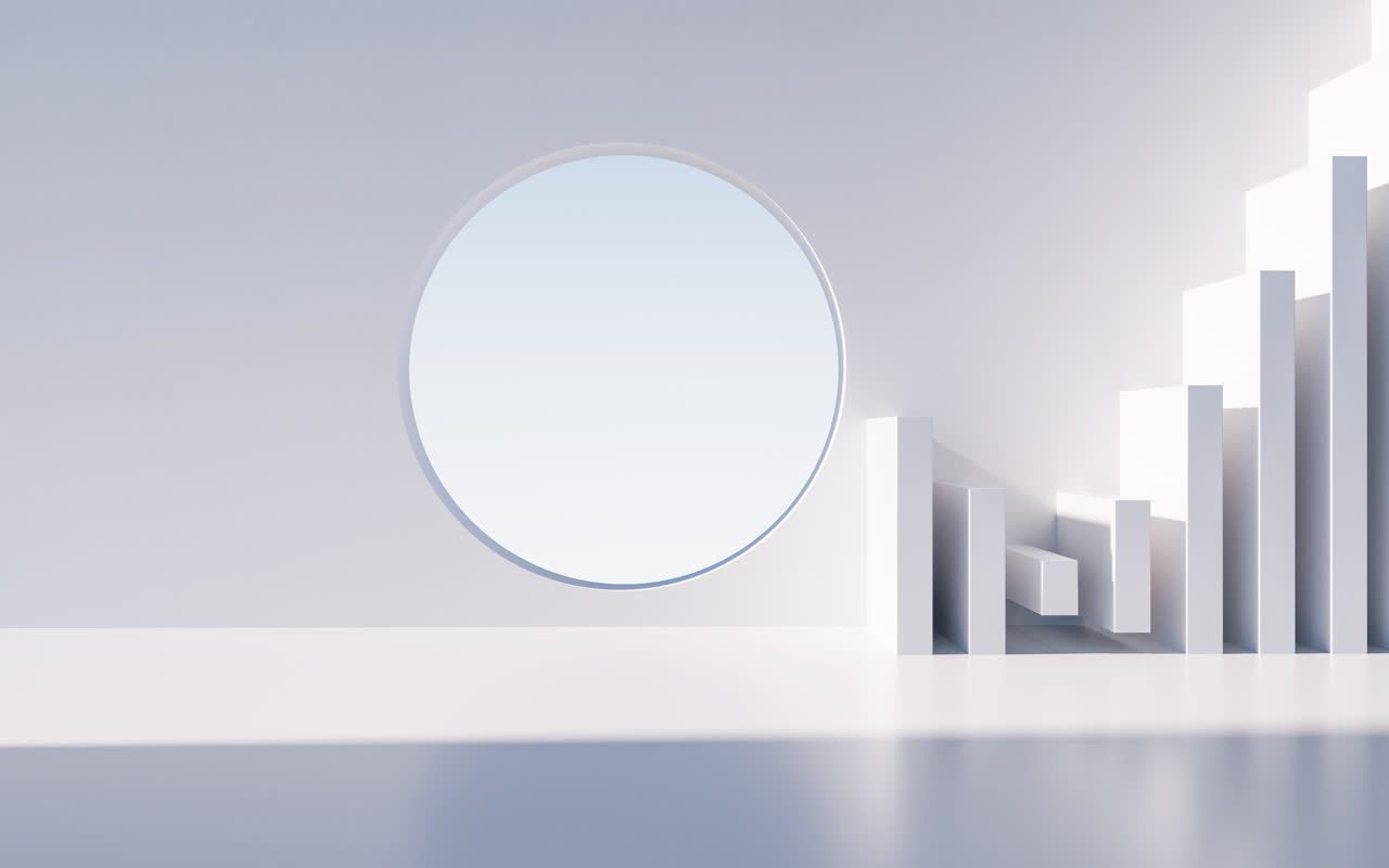 创意几何体建筑空间3D渲染