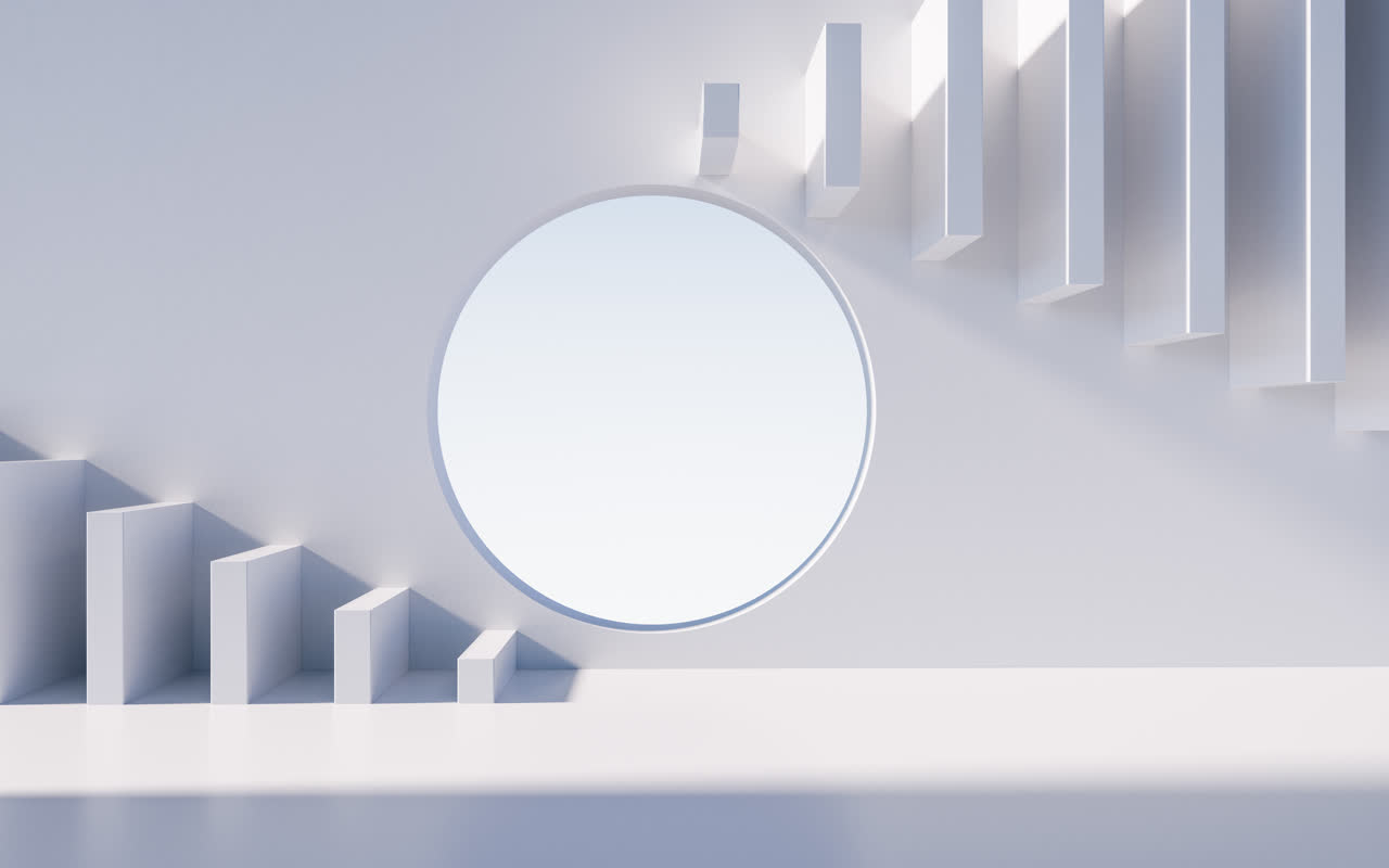 创意几何体建筑空间3D渲染