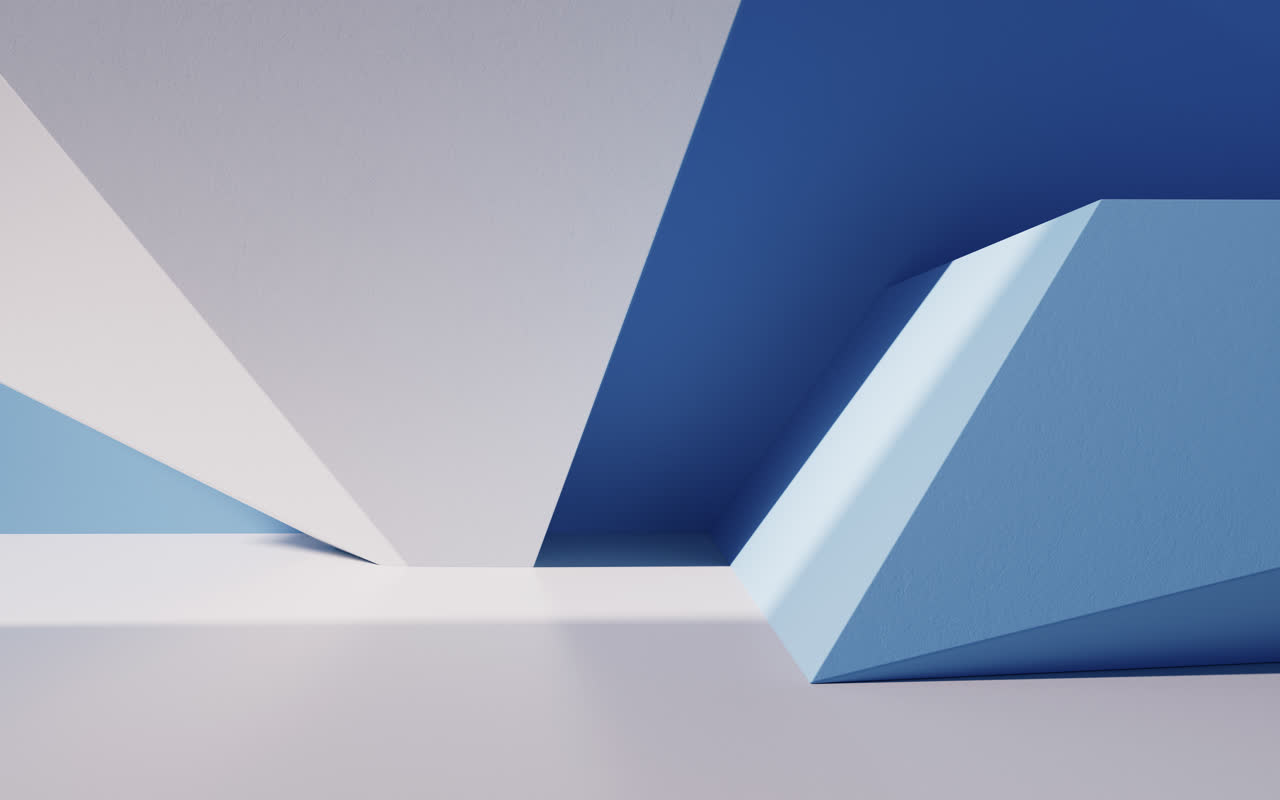 创意几何体建筑空间3D渲染