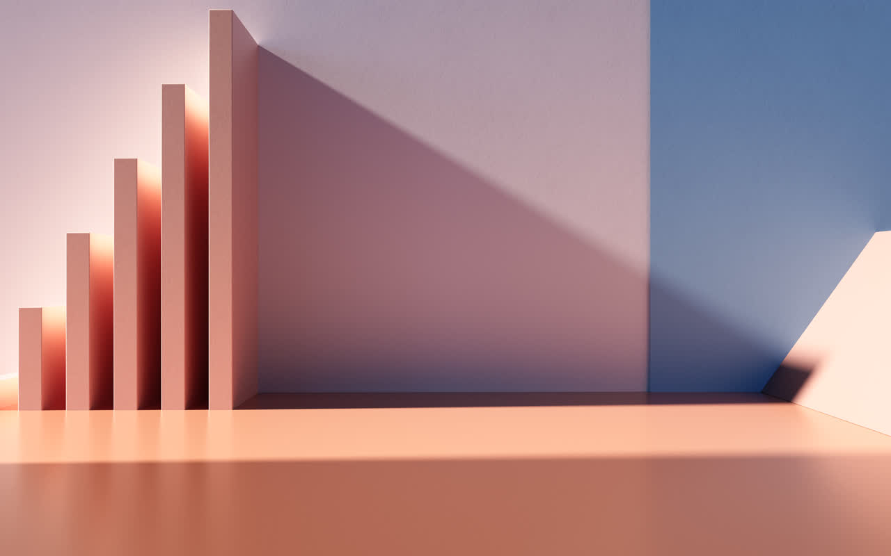 创意几何体建筑空间3D渲染