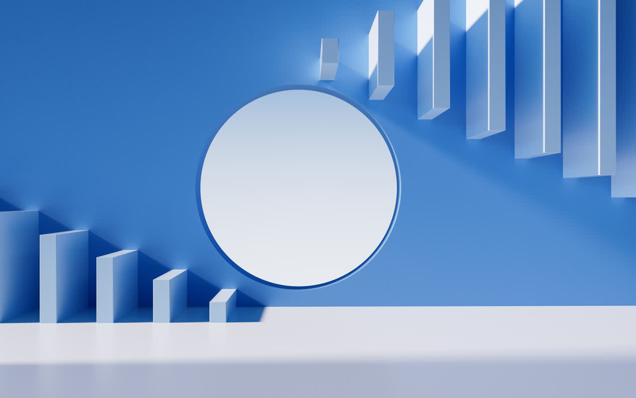 创意几何体建筑空间3D渲染