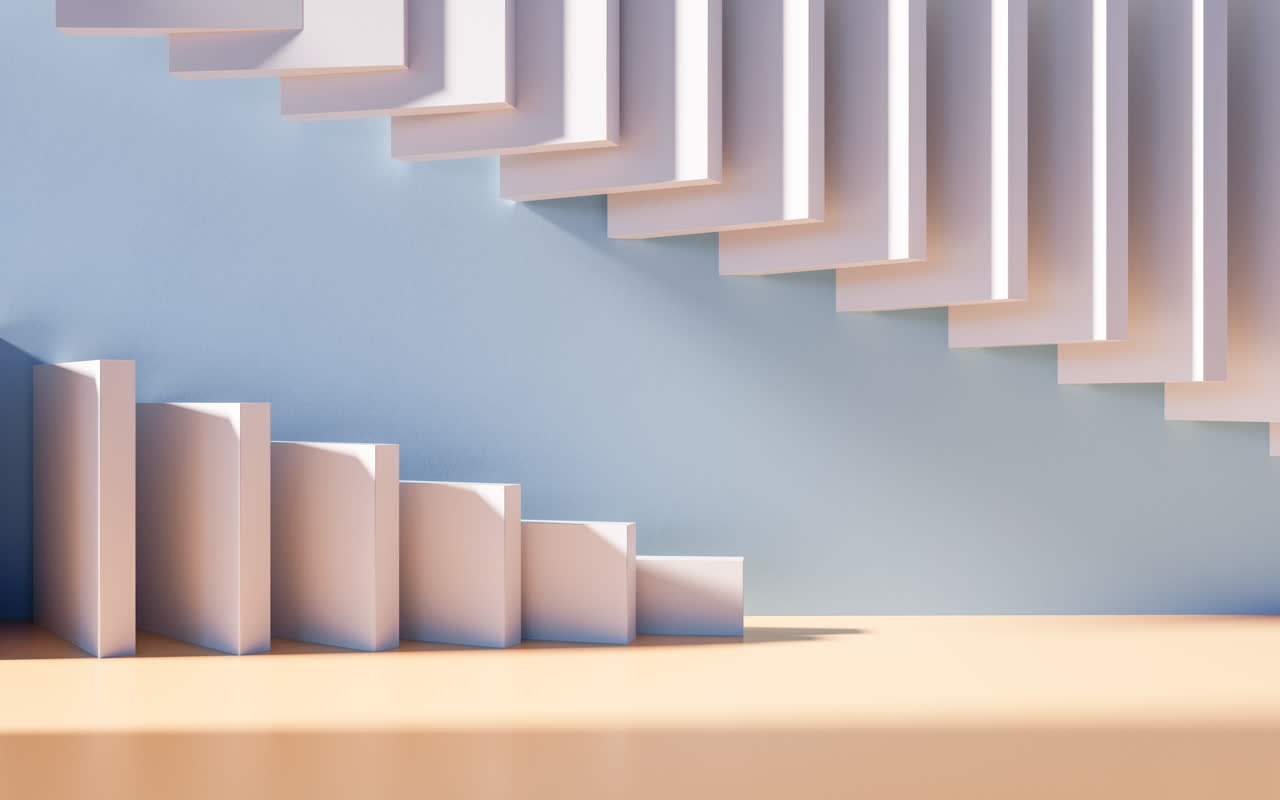 创意几何体建筑空间3D渲染