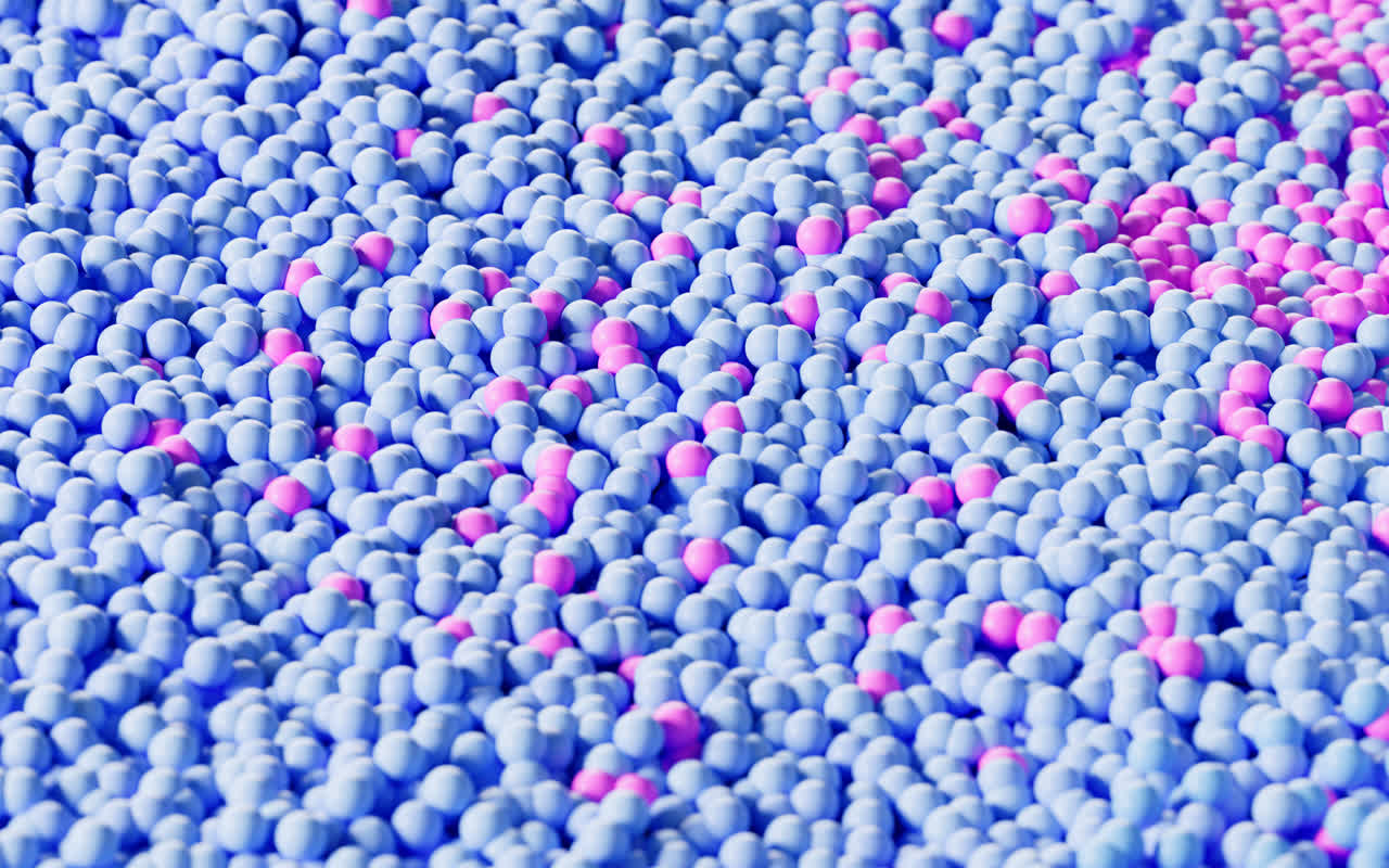 散落的颗粒球体3D渲染