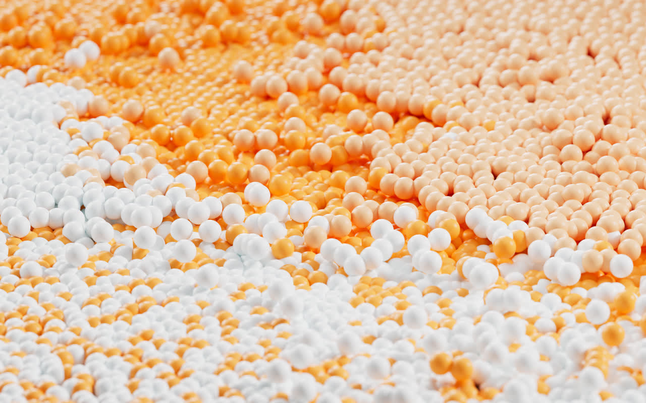 散落的颗粒球体3D渲染