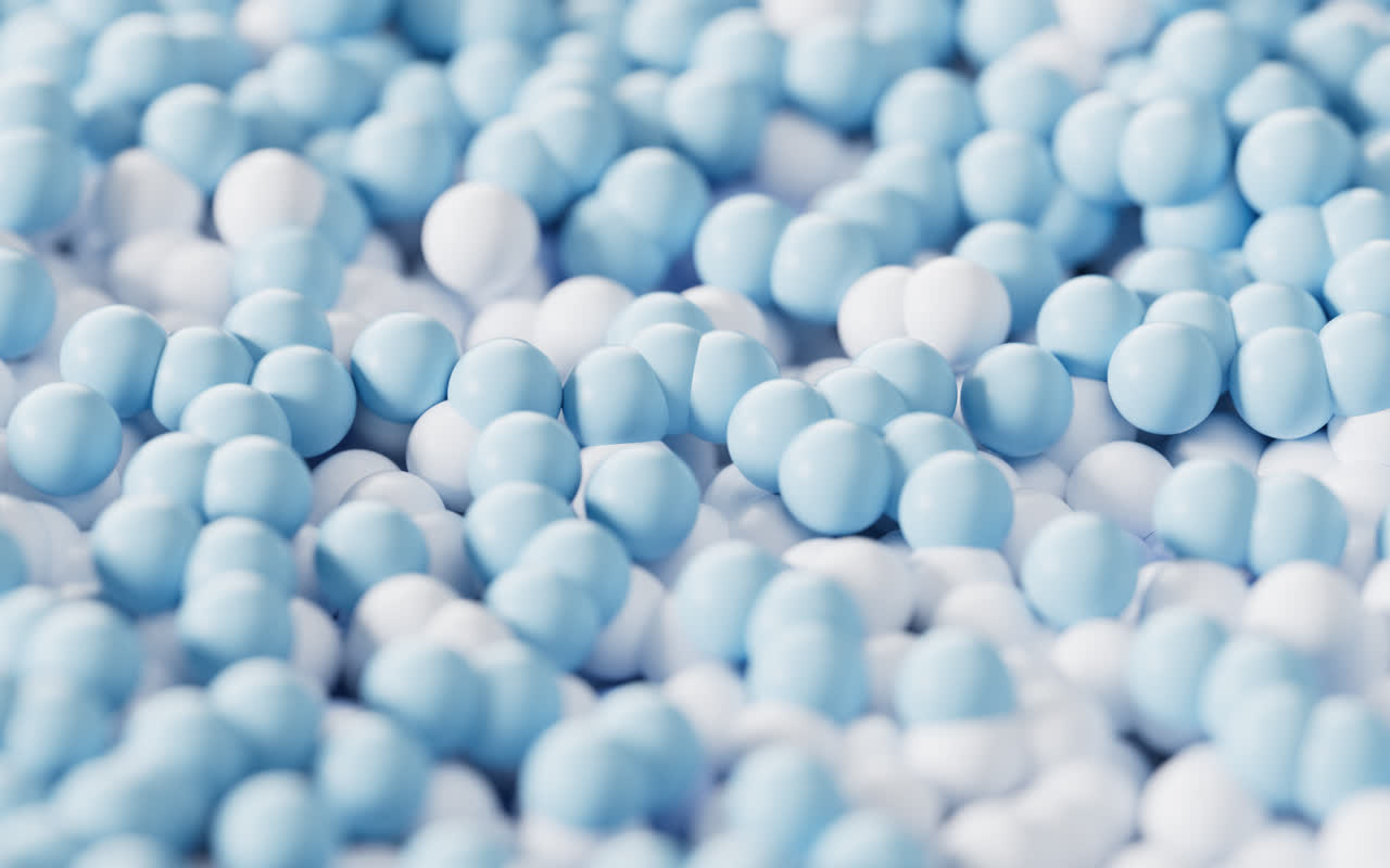 散落的颗粒球体3D渲染