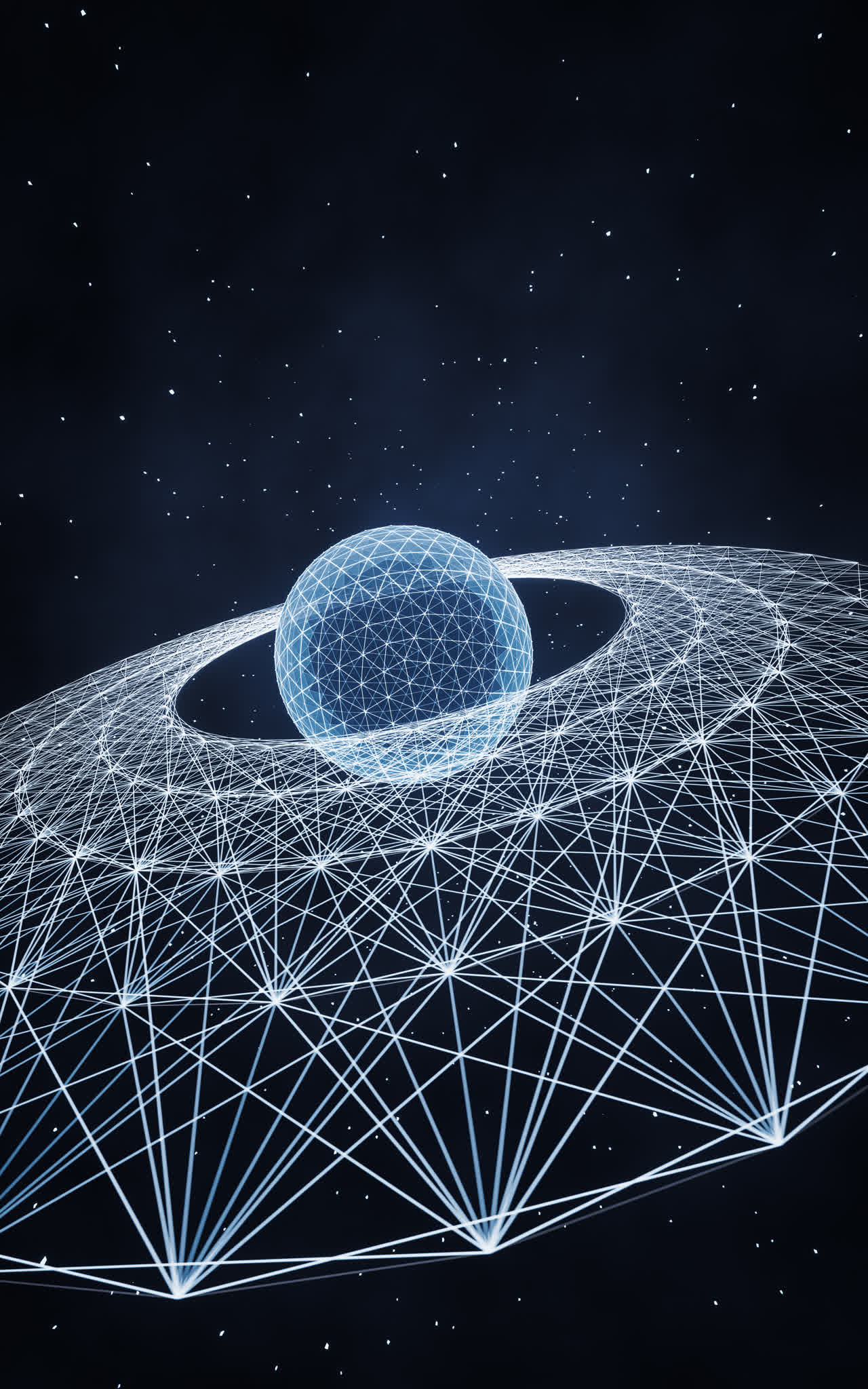 蓝色数字科技球体3D渲染