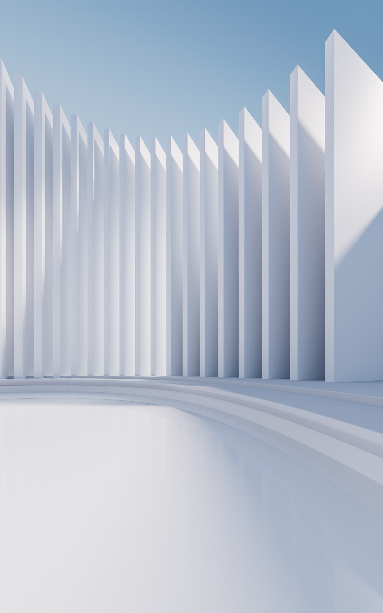 创意室外圆形地面广场3D渲染