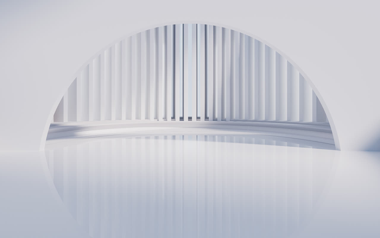 创意室外圆形地面广场3D渲染