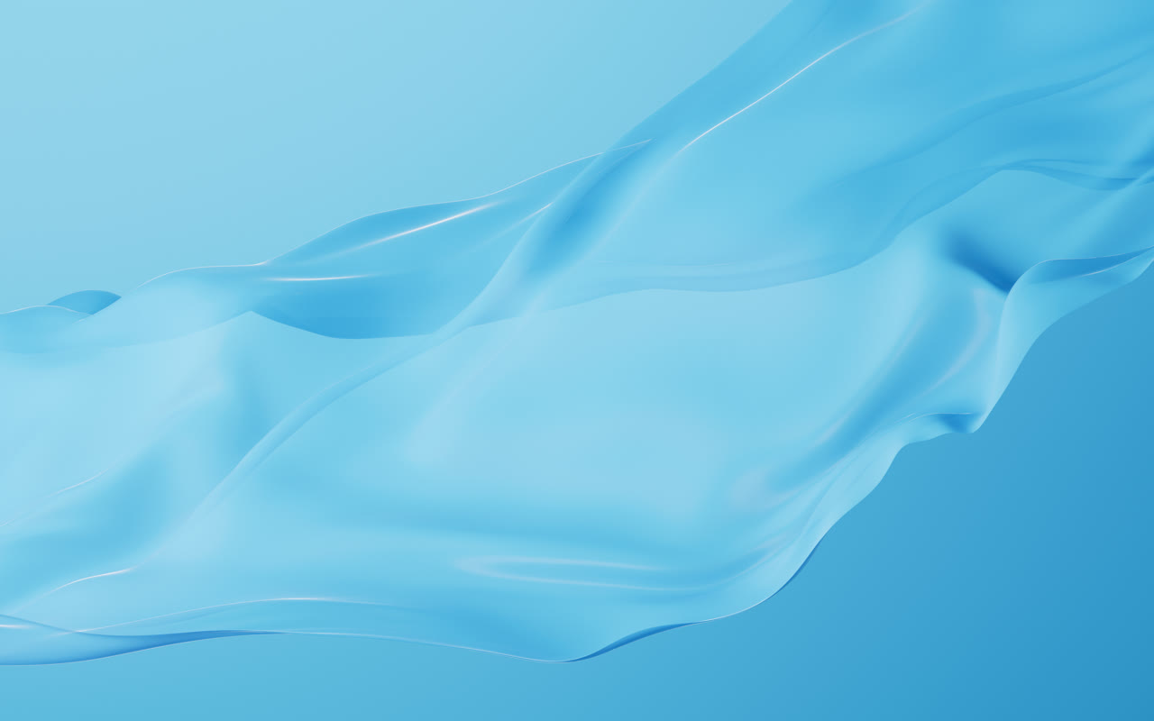 流动的青色布料3D渲染