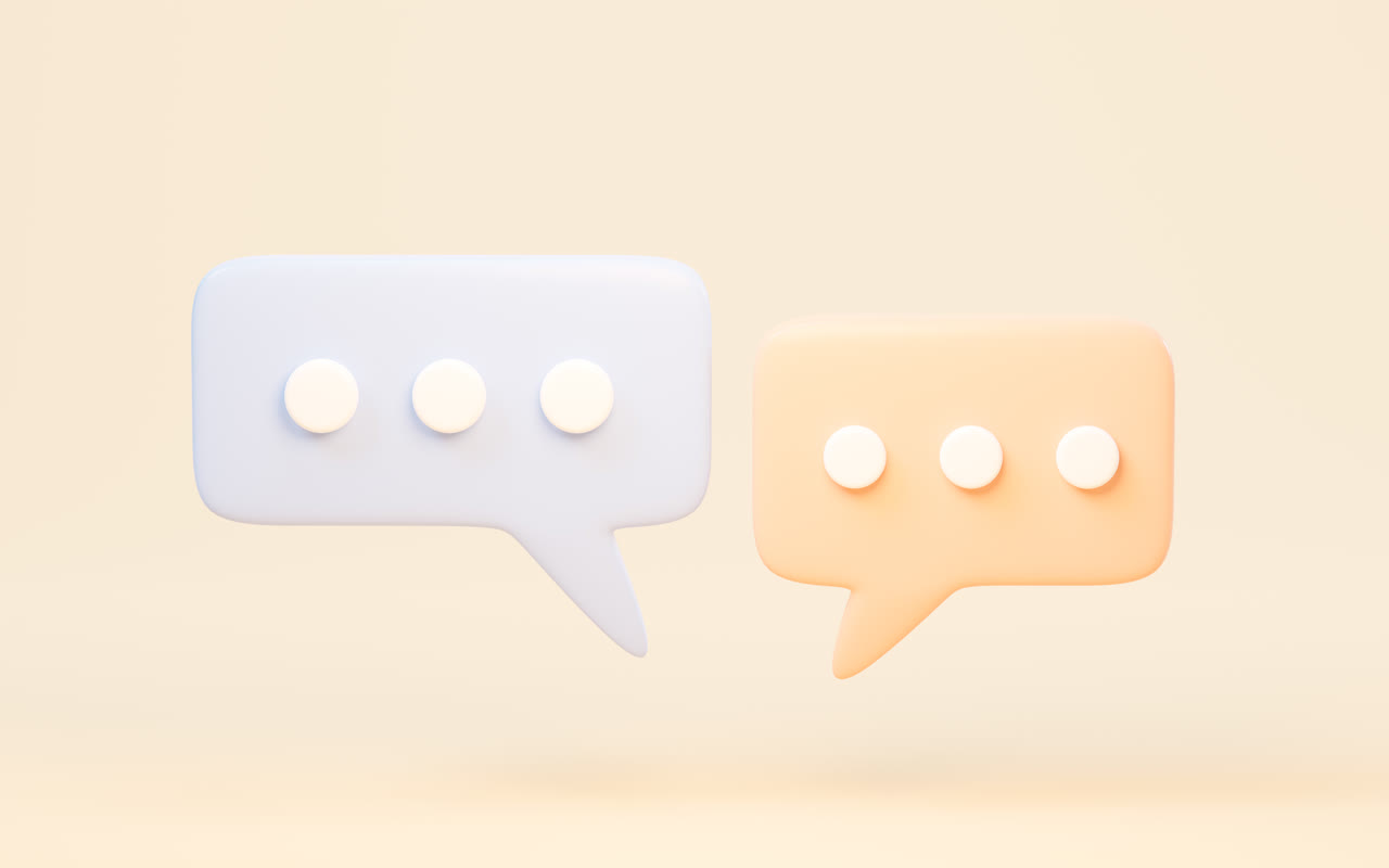 卡通风格对话框3D渲染