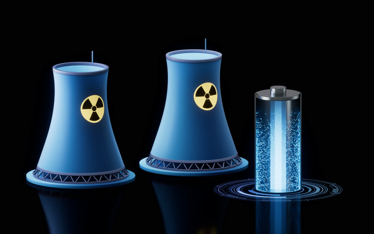 工业核电站与电池3D渲染