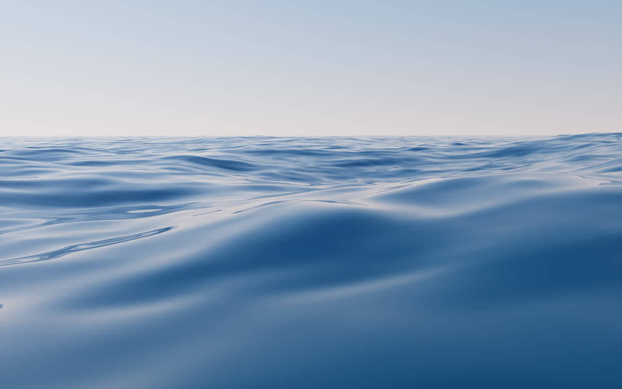 蓝色水面波纹背景3D渲染