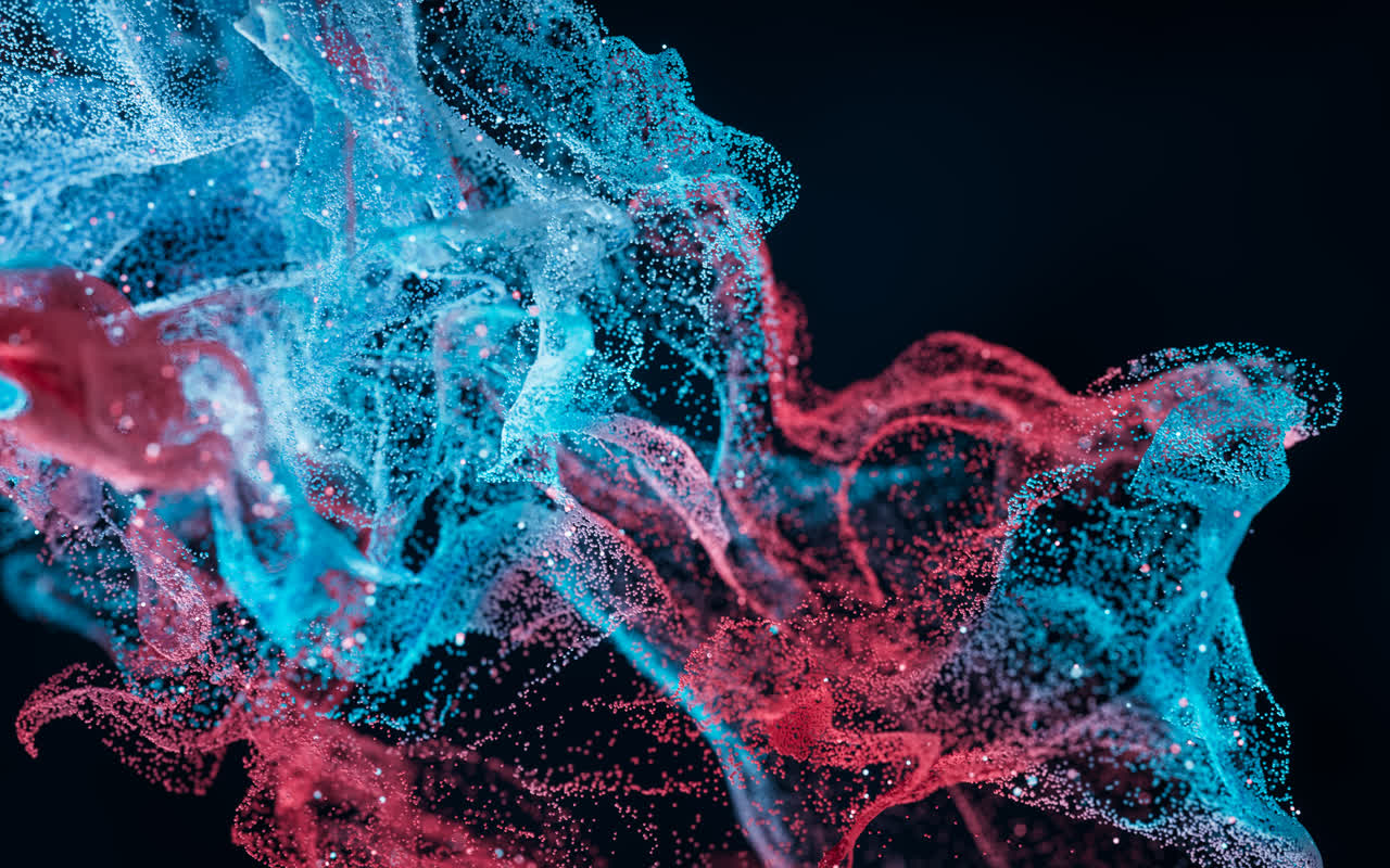 抽象舞动的粒子3D渲染