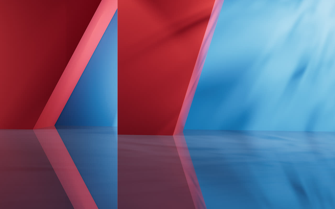 创意几何体室内空间3D渲染