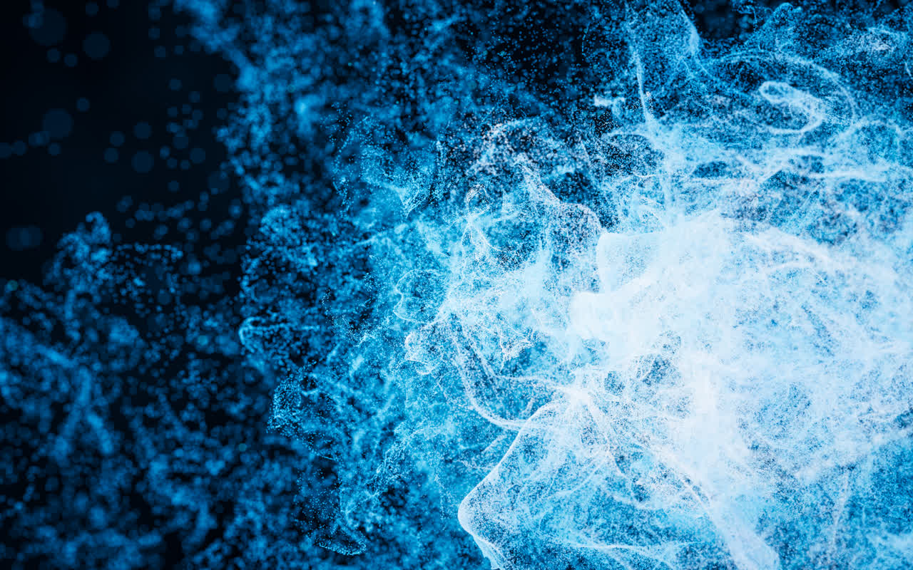 抽象舞动的粒子3D渲染