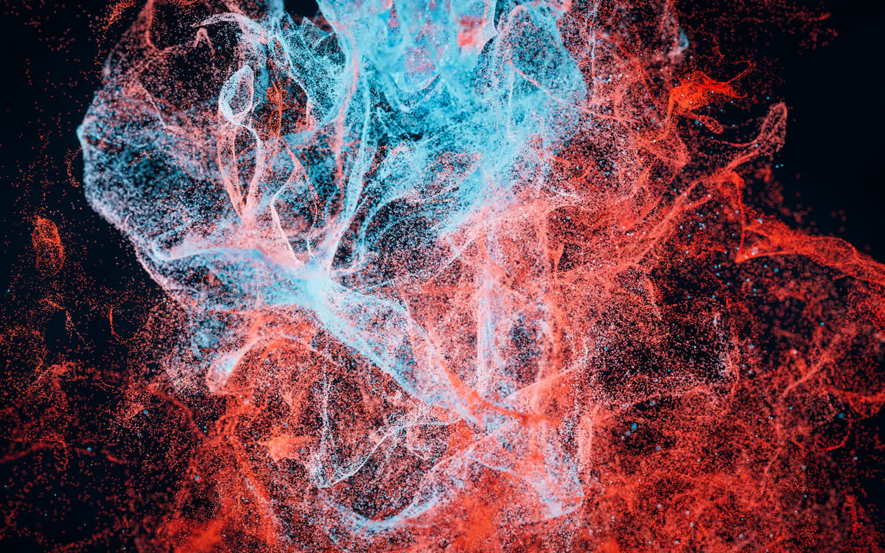 抽象舞动的粒子3D渲染