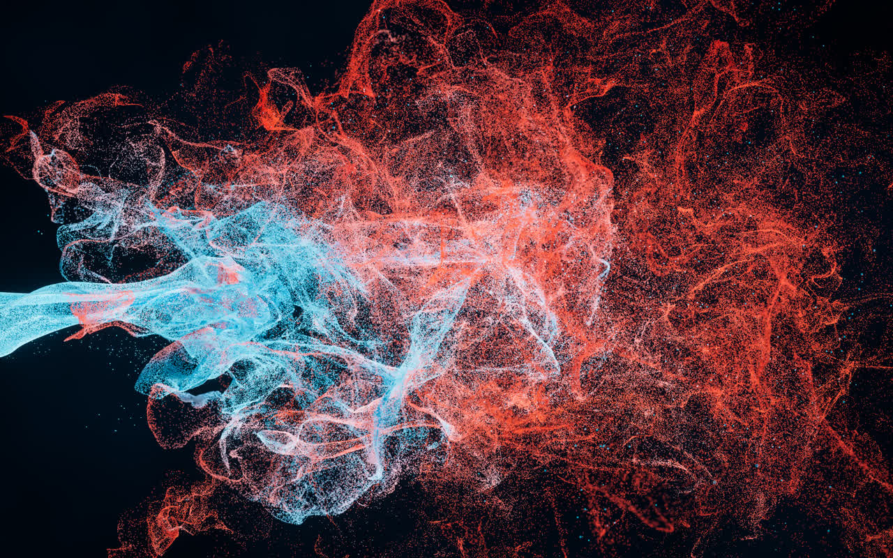 抽象舞动的粒子3D渲染